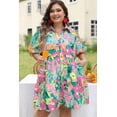 thumbnail image 1 of FOLUNSI Plus Size Floral Puff-Sleeve Dress – Trendy, Flirty Fit!, 1 of 8