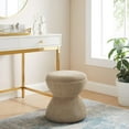 thumbnail image 5 of Multi-Functional Boucle Ottoman - Vanity Stool Chair with Sturdy Wooden Base - Suitable for Living Room, Bedroom, and Entryway - No Installation Needed, 5 of 17