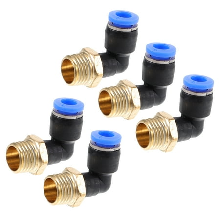 unbranded  5 Pcs Inflatables Pneumatic Quick Push-in Fittings Threaded Straight Air Hose