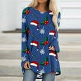 thumbnail image 2 of IROINNID Savings Christmas Tunic Tops for Women Christmas Long Sleeve Crewneck Tops Xmas Tree Printed Pullover,Navy, 2 of 5