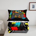 Teens Boys Gamer Comforter Set Black Gaming Bedding Set Full Size Video