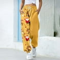 thumbnail image 2 of Women Pants Christmas Printed Bottom Sweatpants Pockets High Waist Sporty Gym Fit Jogger Pants Long Female Stylish Trousers, 2 of 5