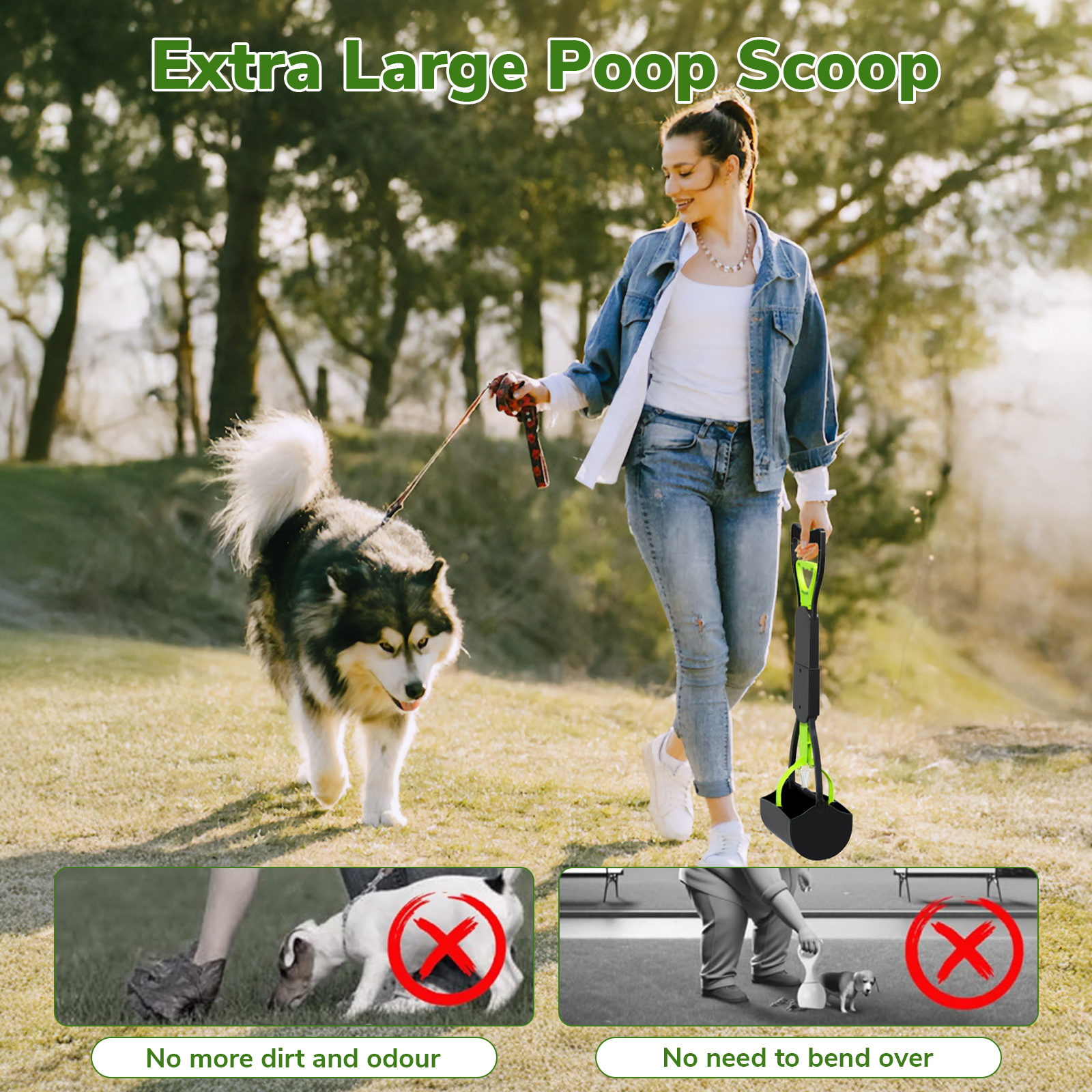 Absoke Folding Pooper Scooper with Long Handle photo 5