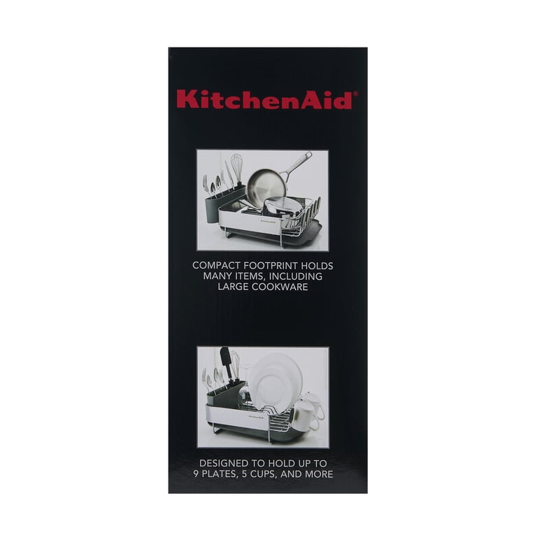 Kitchenaid Stainless Steel Wrap Compact Dish Rack in Satin Gray
