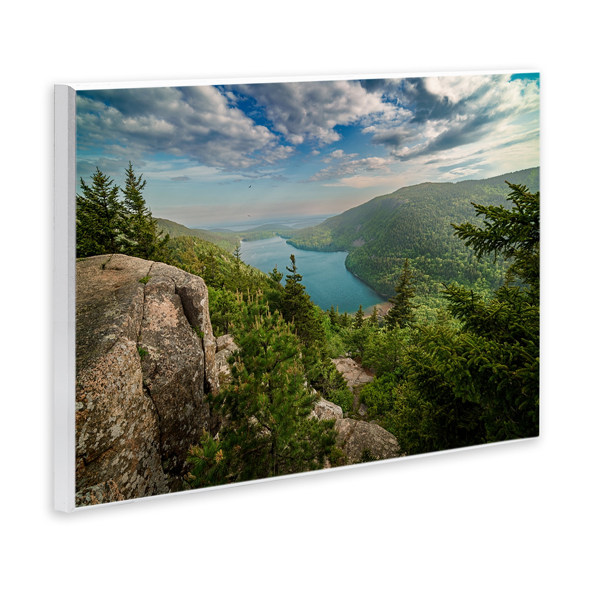 Stupell Industries Lake View Over Mountains Landscape & Nature Photography Unframed Art Print Wall Art, 19 x 13