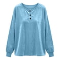 thumbnail image 5 of GEWSEY Velvet Blouses for Women Long Sleeve Crewneck Dressy Casual Velour Shirts Cocktail Evening Party Outfits (Sky Blue, S), 5 of 5
