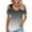 Gray, variant on Giftesty Blouses for Women Dressy Casual Women Summer Sexy T- Shirt Cold Shoulder Pullover Blouse V-Neck Short Sleeve Solid Tops