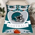 thumbnail image 2 of jejeloiu Rugby Helmet Twin 3-Piece Reversible Kids Football Sport Sheet Set, 2 of 7