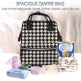 thumbnail image 5 of Honeii Black and white houndstooth Pattern Mummy Diaper Bag Backpack Durable Maternity Baby Nappy Casual Shoulder Bags Travel Hiking Outdoor Pack, 5 of 6