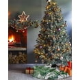 thumbnail image 3 of Green Palm Leaves Botanical Christmas Tree Skirt 48 Inches Large Christmas Skirt Tree, Summer Tropical Plants Tree Skirt Christmas Decorations for Fireplace Party Holidays Indoor Outdoor, 3 of 7