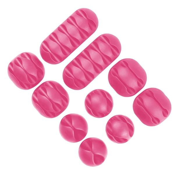 10x Cable Clip escritorio enroldor Cable organizador are Rosa Baoblaze soporte de cable