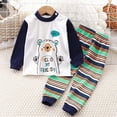 thumbnail image 2 of TOWED22 Toddler Baby Girl Boy Outfits 2 Piece Long Sleeve Soft Sweatshirt and Elastic Waist Joggers Pants Set Colorful Print Fall Winter Clothes Clothing(White,3-4 Y), 2 of 4