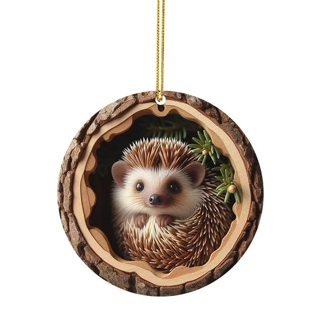 Binwennn Christmas Clear Lights Garland Animal Christmas Ornament Christmas Tree Animal Pattern 2D Acrylic Ornament Animal Decoration Seasonal For Christmas Tree Ceiling Christmas Keepsake