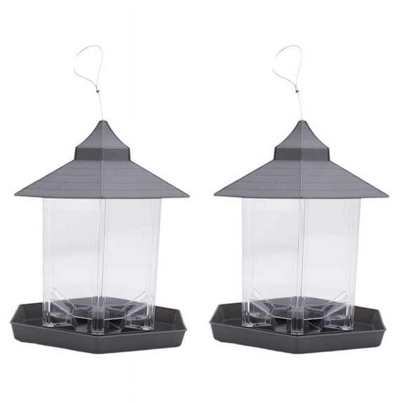 2 Pack Bird Feeders for Outdoor Hanging, Retro Pagoda Design Fun Installation Feeder, Attracting Wild Birds