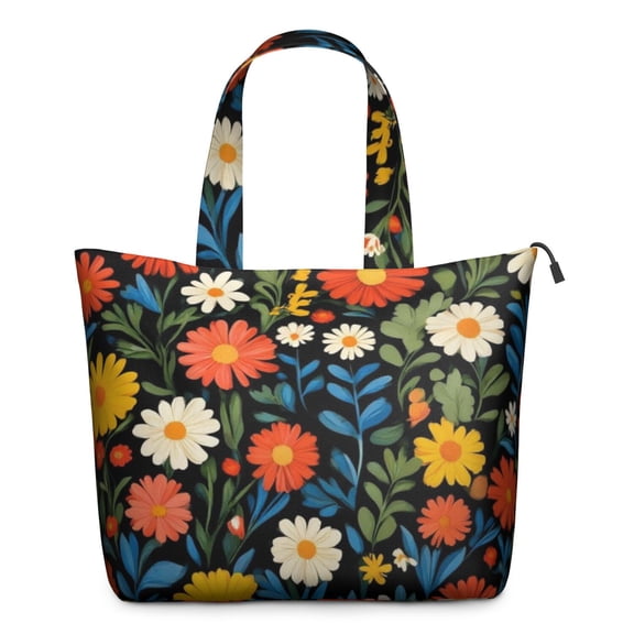 Pioneer Flower Floral Print Pattern Travel Tote Bags for Women Carry On,Large Weekender Bags for Women Travel,Multi Functional Duffle Bag for Work,Shopping,Sports