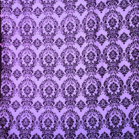 Polyester Taffeta with Velvet Flocked Damask Fabric 58 Wide by 180 (5-Yards) for Arts Crafts & Sewing