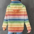 thumbnail image 6 of Olyvenn Waffles Knit Hoodie Long Sleeve Fashion Multicolored Sweatshirt Comfy Casual Drawstring Pullover Tops with Pockets Multicolor L, 6 of 6