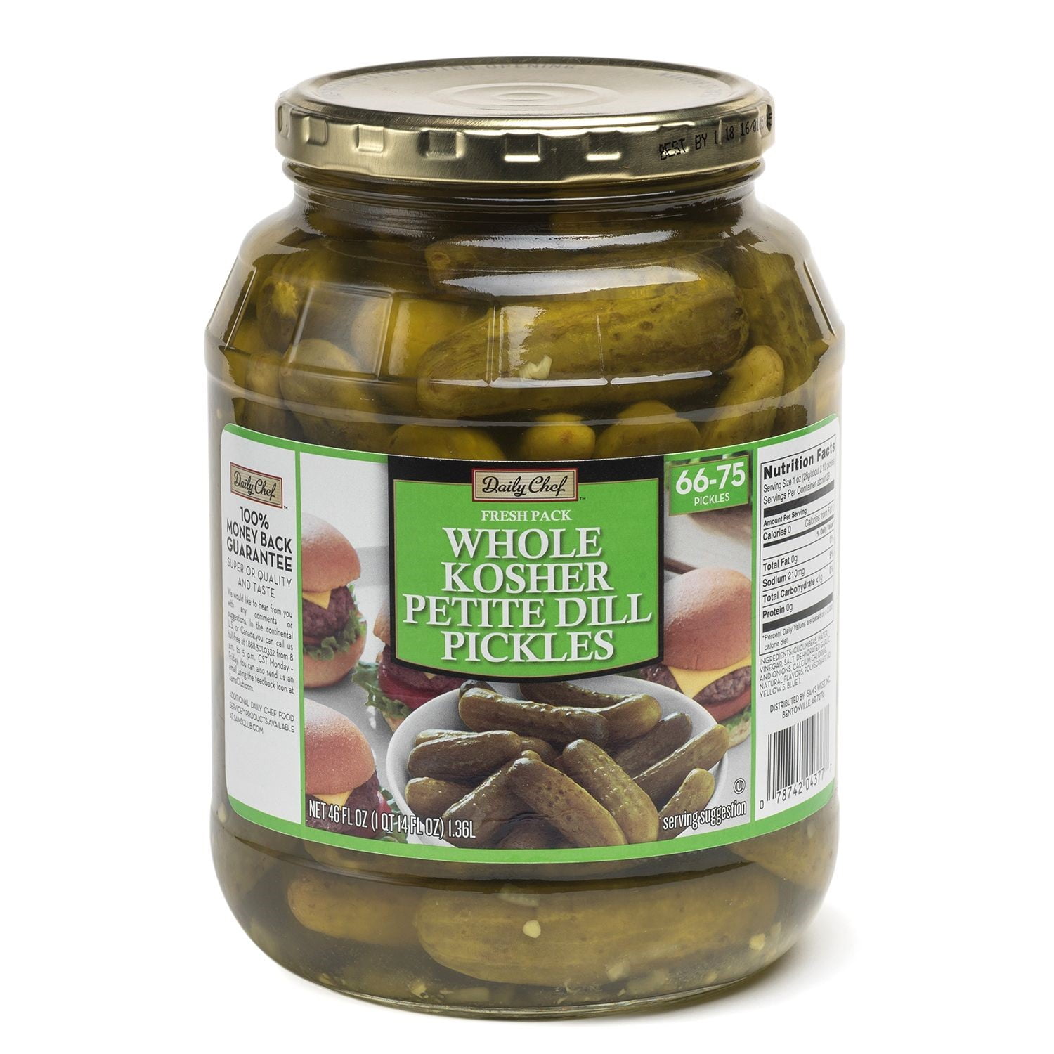 Daily Chef Whole Kosher Petite Dill Pickles, 46 Oz