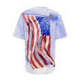 thumbnail image 4 of Hauts d'Entraînement d'Été Grande Taille pour Femmes, T-Shirts d'Été Décontractés à Col Rond à Manches Courtes, Imprimé Drapeau, Coupe Ajustée, Hauts Basiques, Tees, Blouses, T-Shirt à Col en V pour Femmes en Liquidation, 4 of 6