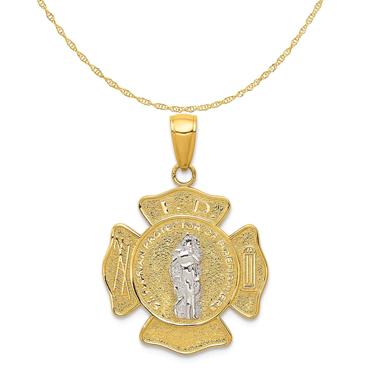 18-Inch Hamilton Gold Plated Necklace with 6mm Jet Birthstone Beads and Gold Filled Saint Christopher/Volleyball Charm.