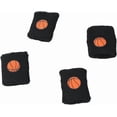 thumbnail image 6 of 4Pcs 2.64 Inch Black Basketball Pattern Wristbands Gym Acrylic Fiber Vintage Wide Sport Running Wrist Straps for DIY, 6 of 7