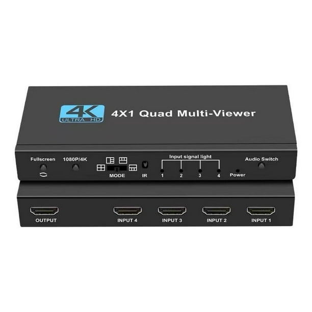 4K HDMI Multi-viewer 4x1 HDMI Quad Multi-Viewer Seamless Switcher