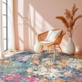 thumbnail image 4 of YOUFORTONG 6ft Round Washable Abstract Area Rug, Modern Low Pile Carpet, Soft Non-Slip Stain Resistant Indoor Mat for Living Room Bedroom Dining Room,Colorful, 4 of 8