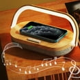 thumbnail image 1 of Lámparas de carga inalámbrica - Lámpara de mesita de noche con altavoz Bluetooth de 3 niveles, 1 of 8