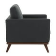 thumbnail image 7 of Leisuremod Chester Modern Faux Leather Armchair With Birchwood Base Contemporary Living Room Accent Armchair (Black), 7 of 7