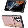 thumbnail image 6 of Samsung Galaxy S22 Ultra 5G Phone Case for Women with Card Holder,Samsung S22 Ultra Case Wallet Crossbody Lanyard with Strap,Credit Card Slots Kickstand Case with Ring Holder,6.8 Inch,Rosegold, 6 of 14
