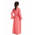 thumbnail image 4 of oqasdz Kids Girls Dresses V Neck Long Sleeve Color Matching Maxi Prayer Clothes Outwear Dress/11-12 Years, 4 of 5
