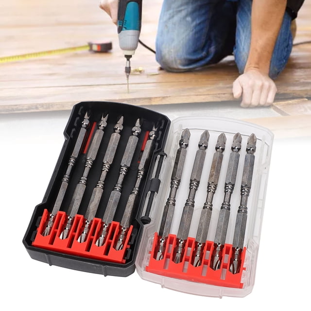 Punta De Destornillador PH2, Puntas De Destornillador De Cabeza Cruzada Resistentes Al Impacto Acero De aleación S2 Vástago Hexagonal De 1/4 Pulgada 10 Piezas 110 Mm Para
