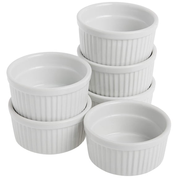 Norpro Porcelain Ramekins, Set of 6, 4oz, White
