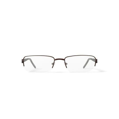 Contour Men's FM9188 Rectangular Prescription Eyeglasses with Case, Dark Brown