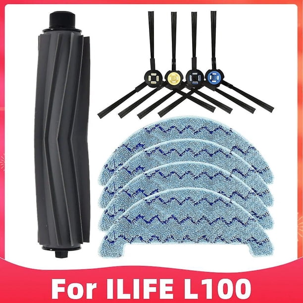 For ILIFE L100 / ILIFE A10S Robot Vacuum Cleaner Replacement Accessories Kit Main Brush Side Brush Mop Cloths Rag Spare Parts~1379