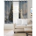 thumbnail image 2 of Christmas Blackout Curtains for Bedroom/Living Room, Thermal Insulated Kitchen Curtains, Xmas Tree Bear Oil Painting Grommet Darkening Window Treatment Drapes 42"x84"x2, 2 of 8