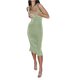 thumbnail image 2 of VISgogo Vestido ajustado informal para mujer, vestido a media pierna de corte bajo sin mangas de color sólido VISgogo moda, 2 of 7