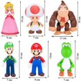 thumbnail image 2 of er Mario Luigi Peach Bowser Yoshi Wario Action Figure Anime l Toys Cartoon Doll Birday Gift for  Childr Kids, 2 of 6