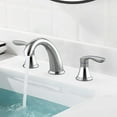 thumbnail image 2 of Bathroom Sink Faucet, 8 inch 3 Hole 2 Handle Widespread Faucet with Stainless Steel Pop Up Drain and Hose, 2 of 8