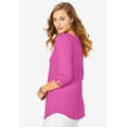 thumbnail image 3 of Jessica London Women's Plus Size Stretch Cotton Lattice Boatneck Tunic, 3 of 6