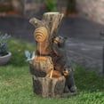 thumbnail image 6 of LuxenHome Bear and Honey Beehive Tree Resin Outdoor Fountain with LED Lights, 6 of 9