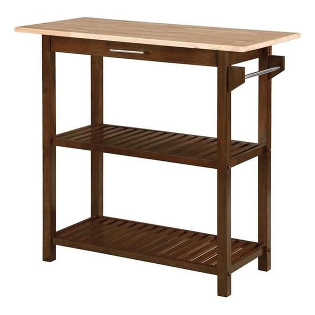 Pemberley Row Solid Wood Espresso Kitchen Island Rectangular Stationary 40"x20"x36.75" Unassembled