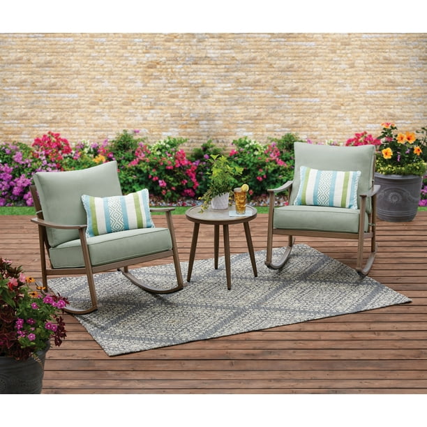 Better Homes & Gardens Roxbury 3 Piece Cushion Rocking Chair Patio Set