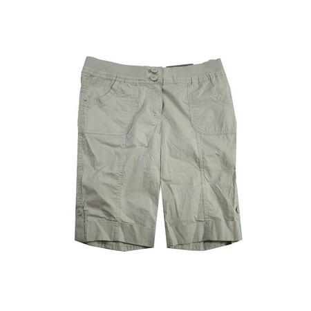 Jm Collection Petite Beige Convertible Skimmer Shorts 6P