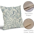 thumbnail image 4 of Light Blue Floral Pillow Covers 18x18 Set of 2 Botanical Print Vintage Spring Flower Plant Cream Decorative Throw Pillow Cases Outdoor Farmhouse Cushion Covers Decor for Sofa Couch Bed, 4 of 6