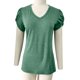 thumbnail image 2 of Gibobby Camiseta Powerblend con Cuello en V Camiseta suelta informal con cuello en V para mujer, blusa manga corta con estampado(Verde,G), 2 of 4
