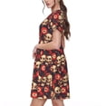 thumbnail image 2 of Naloa record Skull rock Print Womens Summer A-Line Dress with Pockets,Short Sleeve Dresses,Flowy Beach Swing Dress for Vacation Travel, 2 of 6