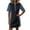 Black, variant on Womens Shirt Dresses Short Sleeve Collared Button Placket Midi Dresses Casual Pullover Sports Skirt Dress Pink