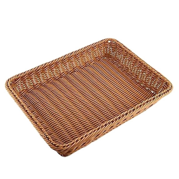 Cesta de almacenamiento de mimbre, cesta de pan, tienda de pan, cesta de exhibición de supermercado, mesa tejida, comida, fruta