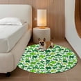 thumbnail image 2 of St. Patrick's Day Round Area Rug 6Ft Washable Circle Rugs for Bathroom Office, Spring Green Lucky Irish Clovers Non-Slip Carpet Floor Mats Indoor Outdoor Carpet Runner Aesthetic Home Decor, 2 of 8